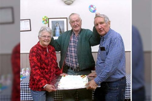 Susan Munro, Gordon Patterson & Walter Downs - 3 active Maberly Fair Board members who turned 80 this year